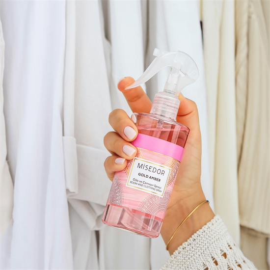 Misedor 2li Set Gold Amber Çubuklu Oda Kokusu ve Oda Spreyi