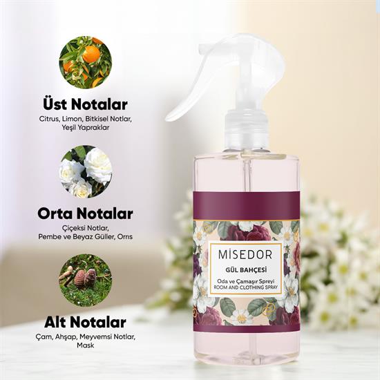 Misedor 2 li Set Gold Amber Ve Gül Bahçesi Oda Ve Çamaşır Spreyi 330 Ml