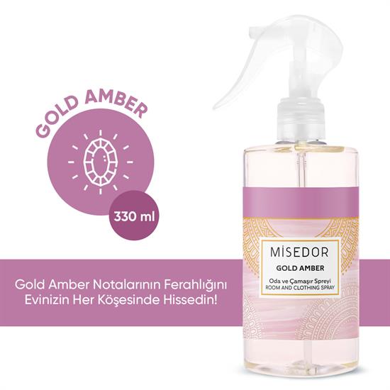 Misedor 2 li Set Gold Amber Ve Gül Bahçesi Oda Ve Çamaşır Spreyi 330 Ml