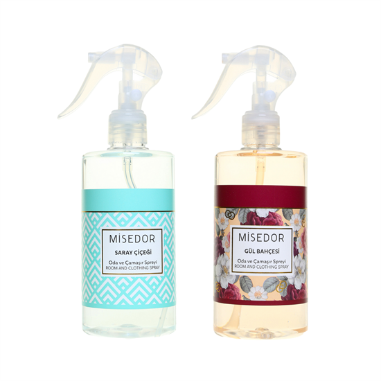 Misedor 2li Set Gül Bahçesi ve Saray Çiçeği Oda ve Çamaşır Spreyi 330 ml