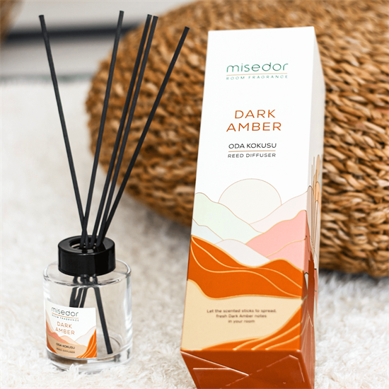 Misedor 2li Set Dark Amber Çubuklu Oda Kokusu ve Oda Spreyi