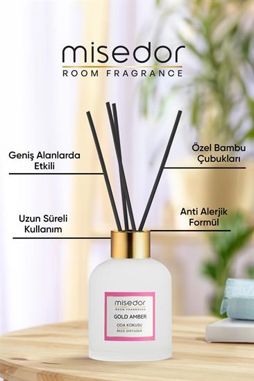 Misedor Gold Amber Çubuklu Oda Kokusu 120 ml