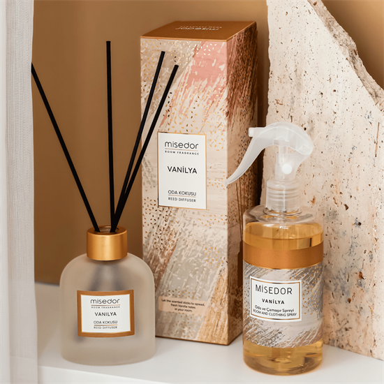 Misedor 2li Set Vanilya Çubuklu Oda Kokusu ve Oda Spreyi