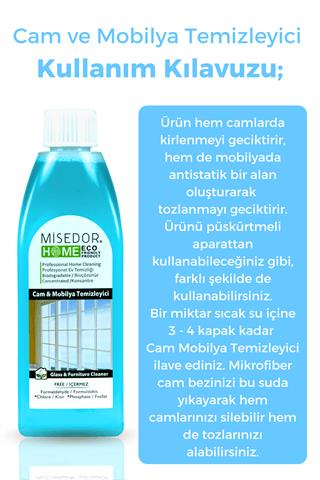 Misedor 3 lü Set Doğal Cam ve Mobilya Temizleyici 400 ml
