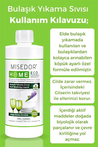 Misedor 3 lü Set Doğal Elde Bulaşık Yıkama Deterjanı 500 ml