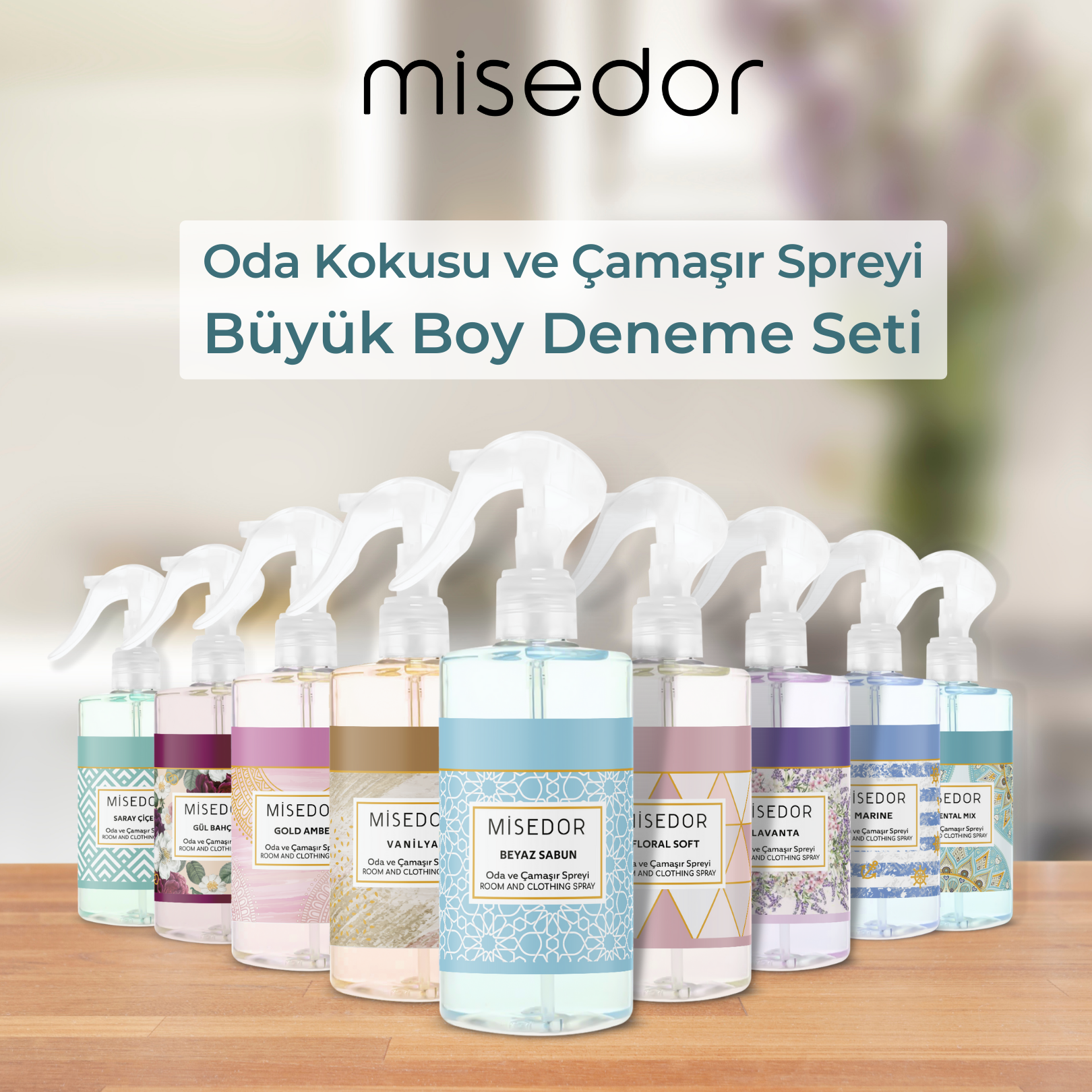 Misedor - Misedor Oda Kokusu ve Çamaşır Spreyi Büyük Boy Deneme Seti | Misedor