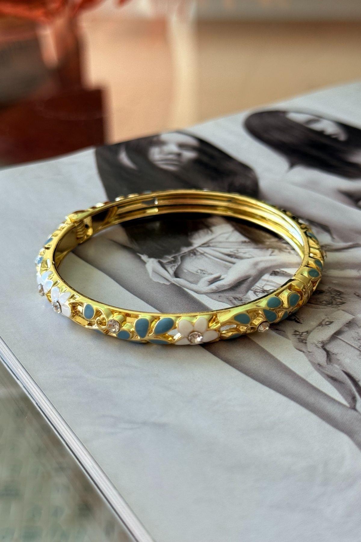 Çelik Mineli Geçişli Renkli Çiçek Kelepçe