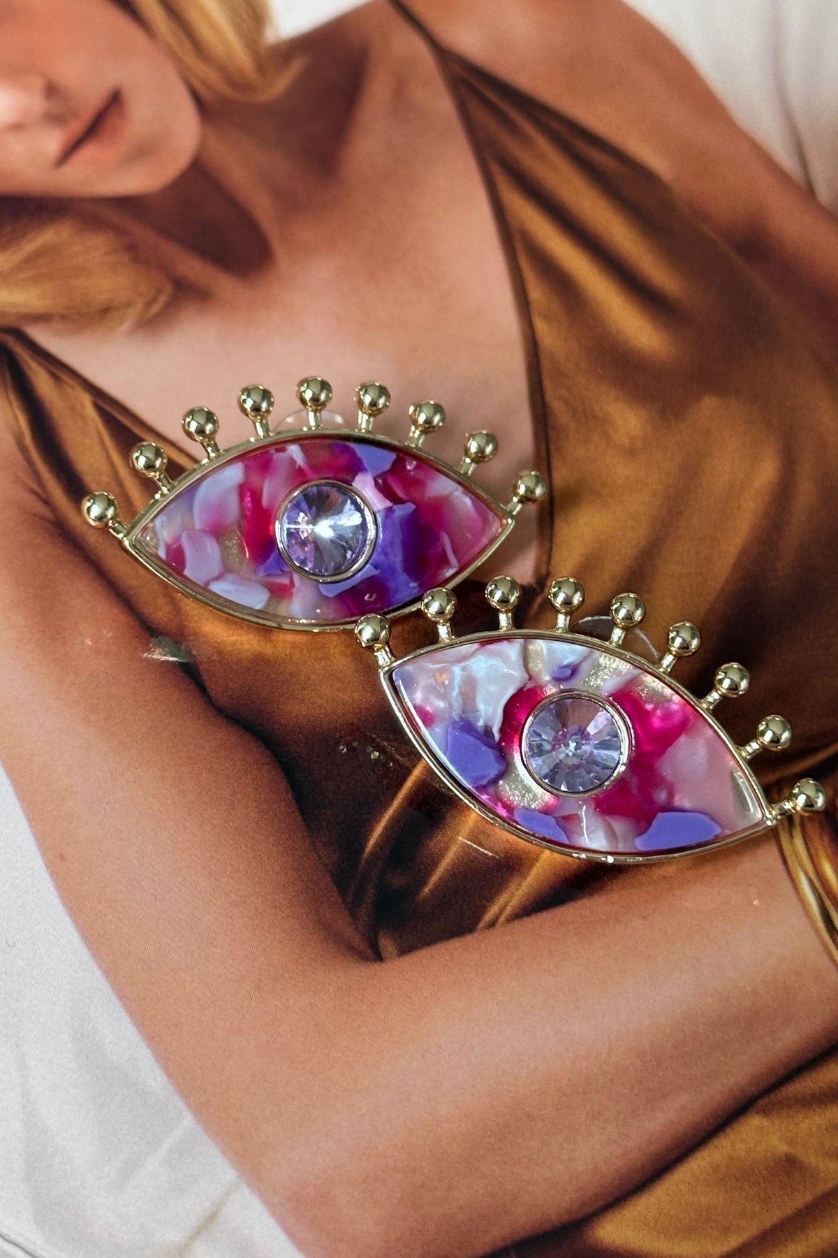 Çelik Renkli Göz Küpe