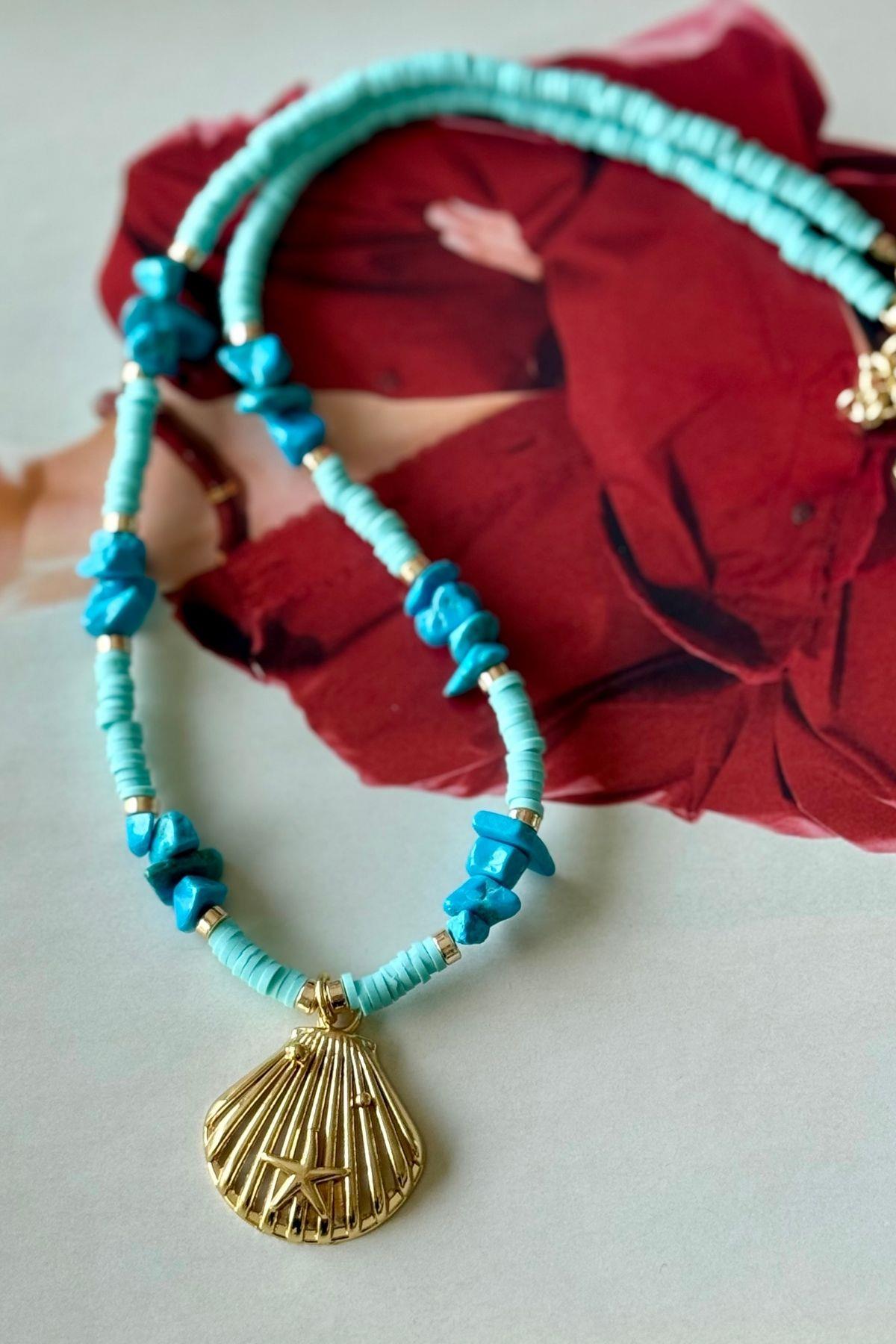 Fimo Hamurlu Midye Figürlü Kolye