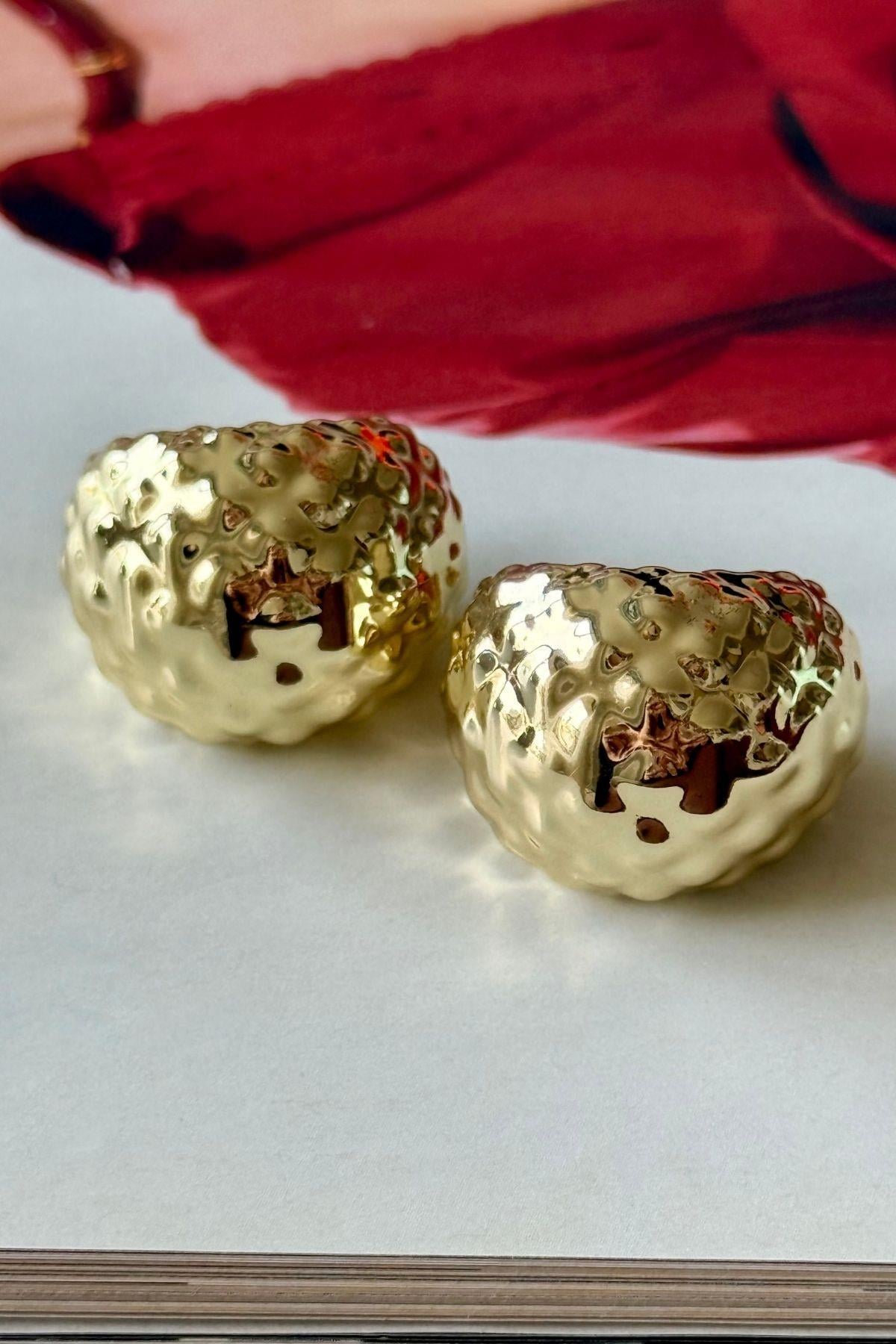 Gold Bombeli Küpe