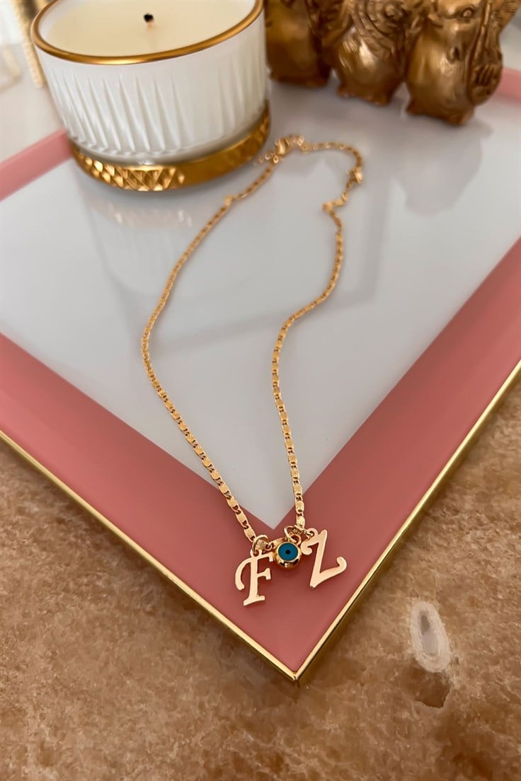Kişiye Özel Harfleri Seçilebilir İnce Zincirli Kolye Gold