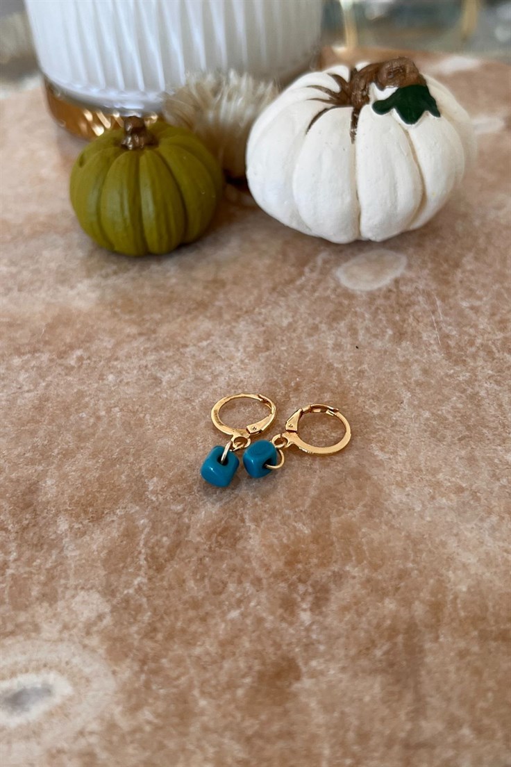 Nostalji Boncuklu Küpe Gold