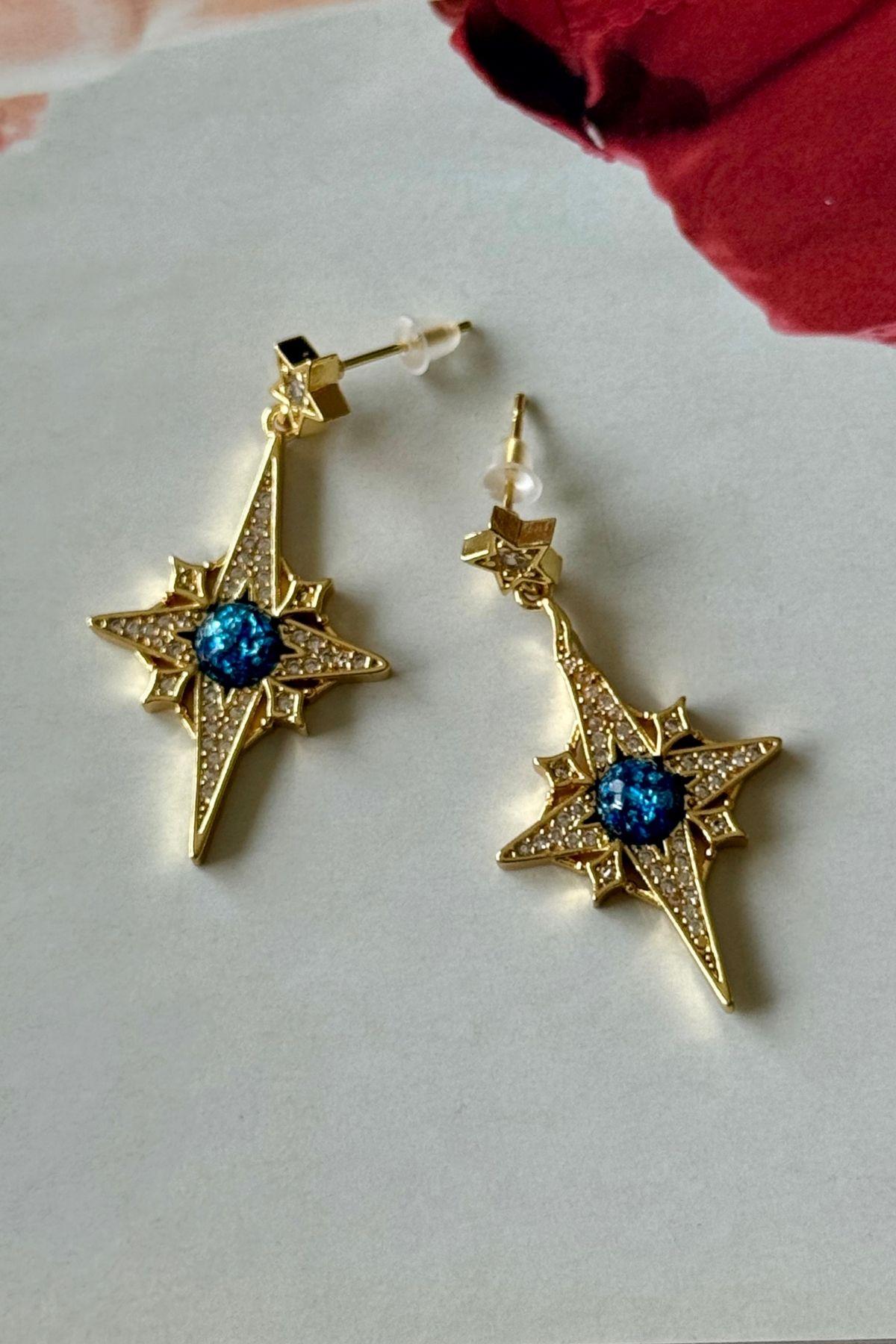 Opal Taşlı Kutup Model Küpe