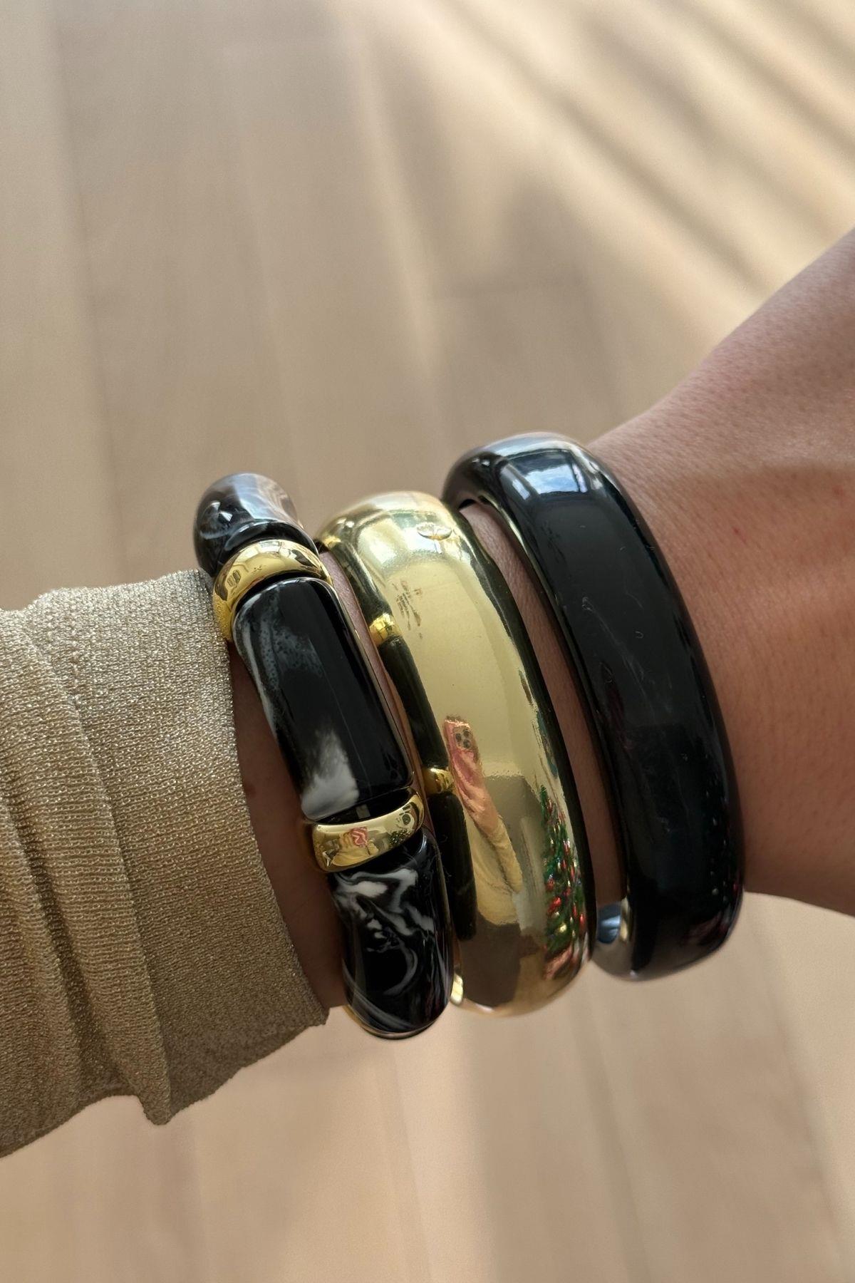 Siyah Üçlü Bilezik