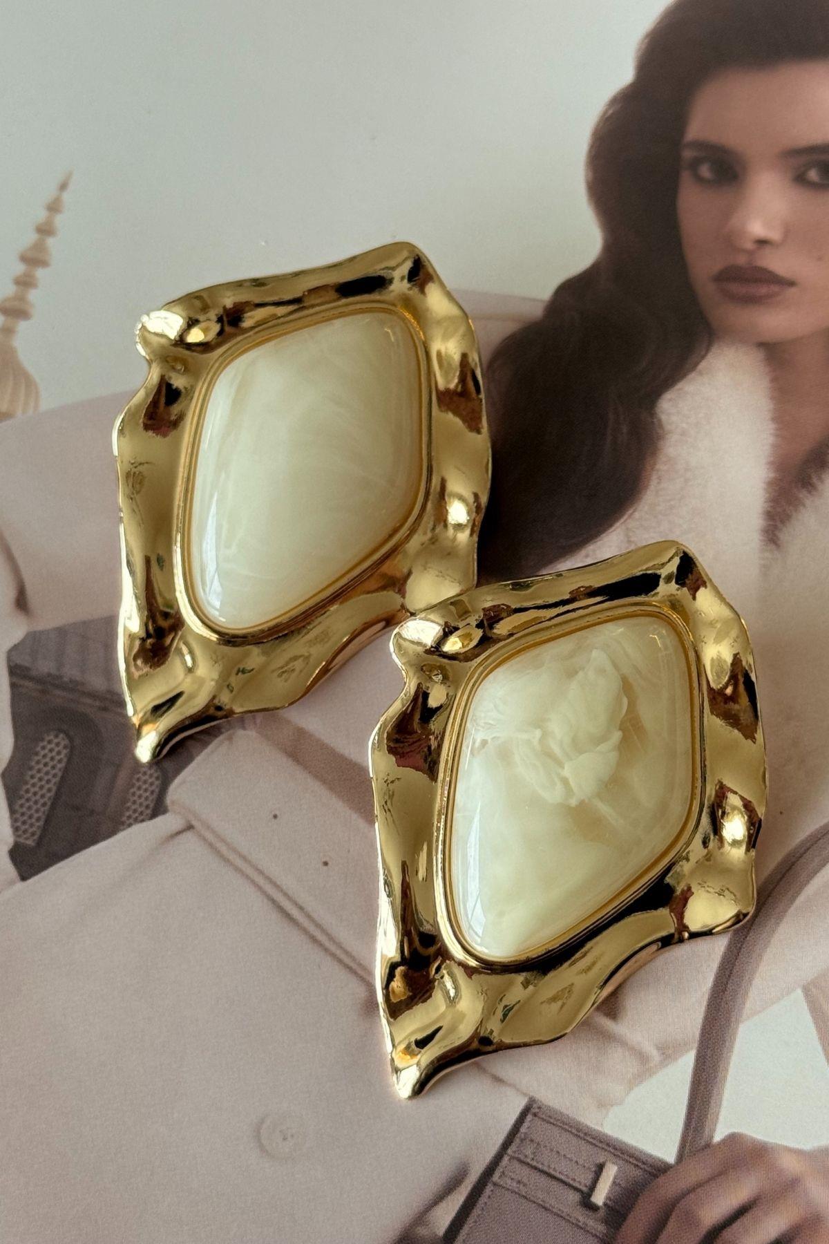 Vip Krem Renkli Bohem Küpe