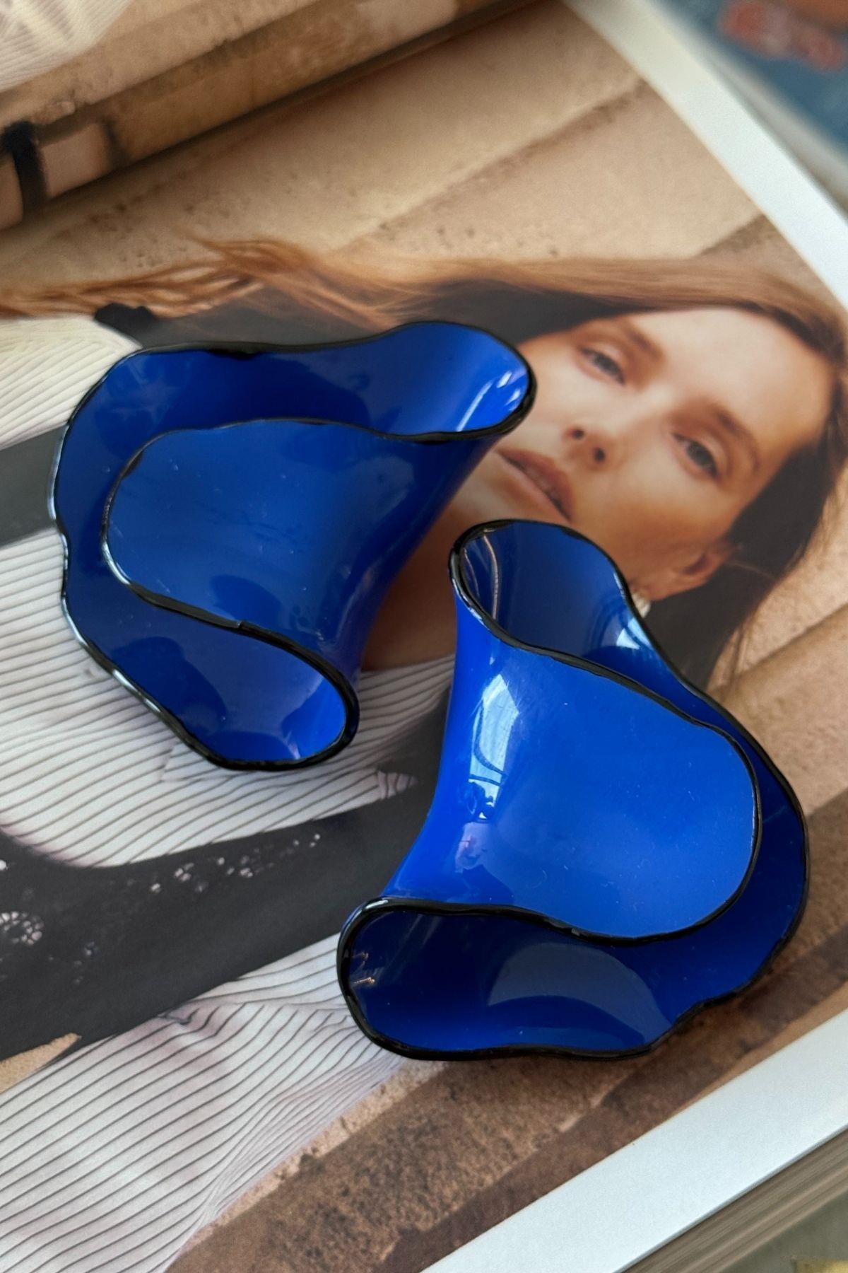 Vip Saks Mavisi Dalga Model Küpe