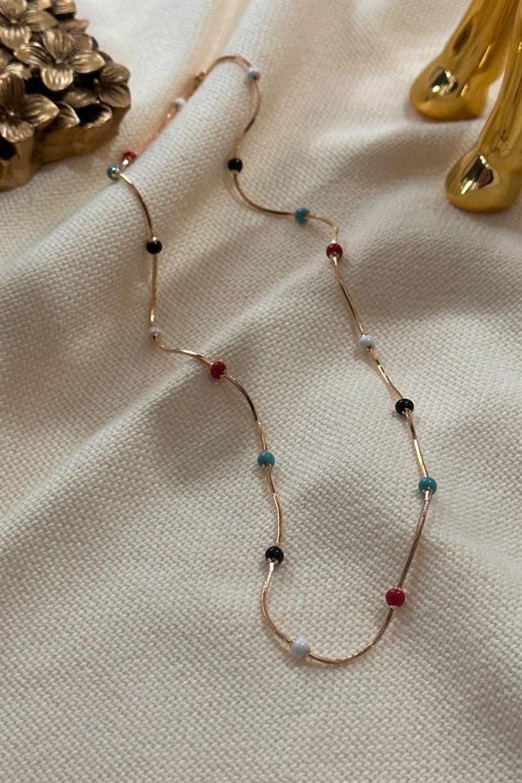 Çelik Daire Renkli Toplu Kolye