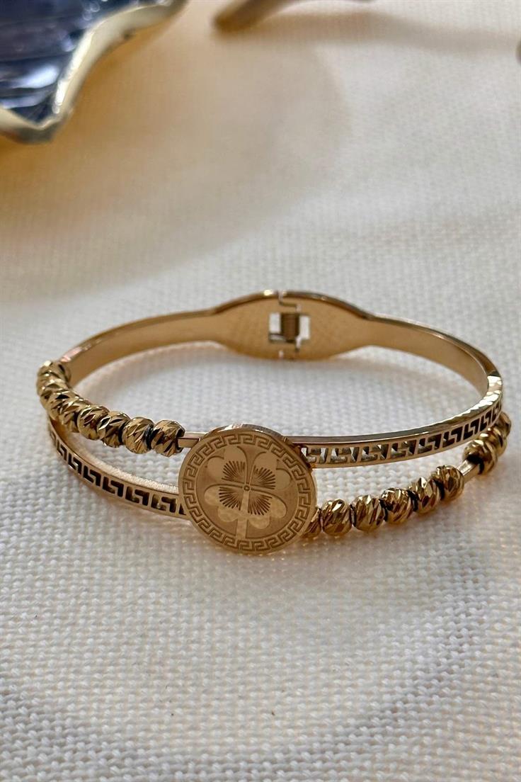 Çelik Dorikalı Yonca Desenli Kelepçe