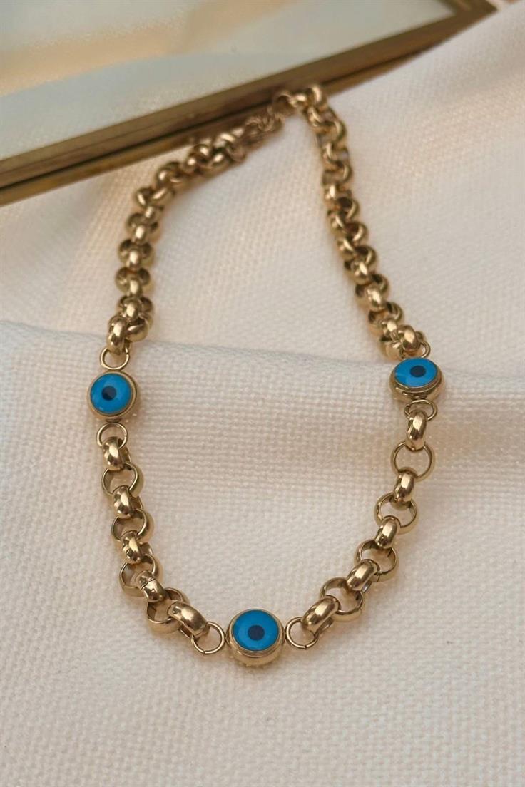 Çelik Nostalji Nazar Kolye