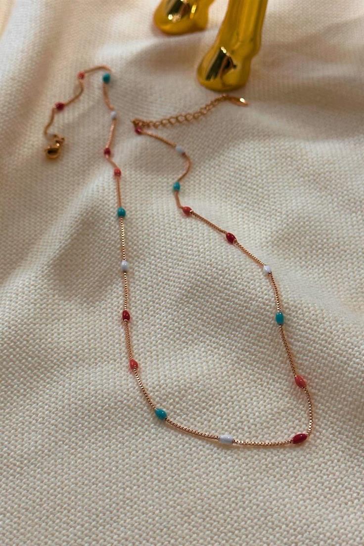 Çelik Vip Renkli İnce Kolye