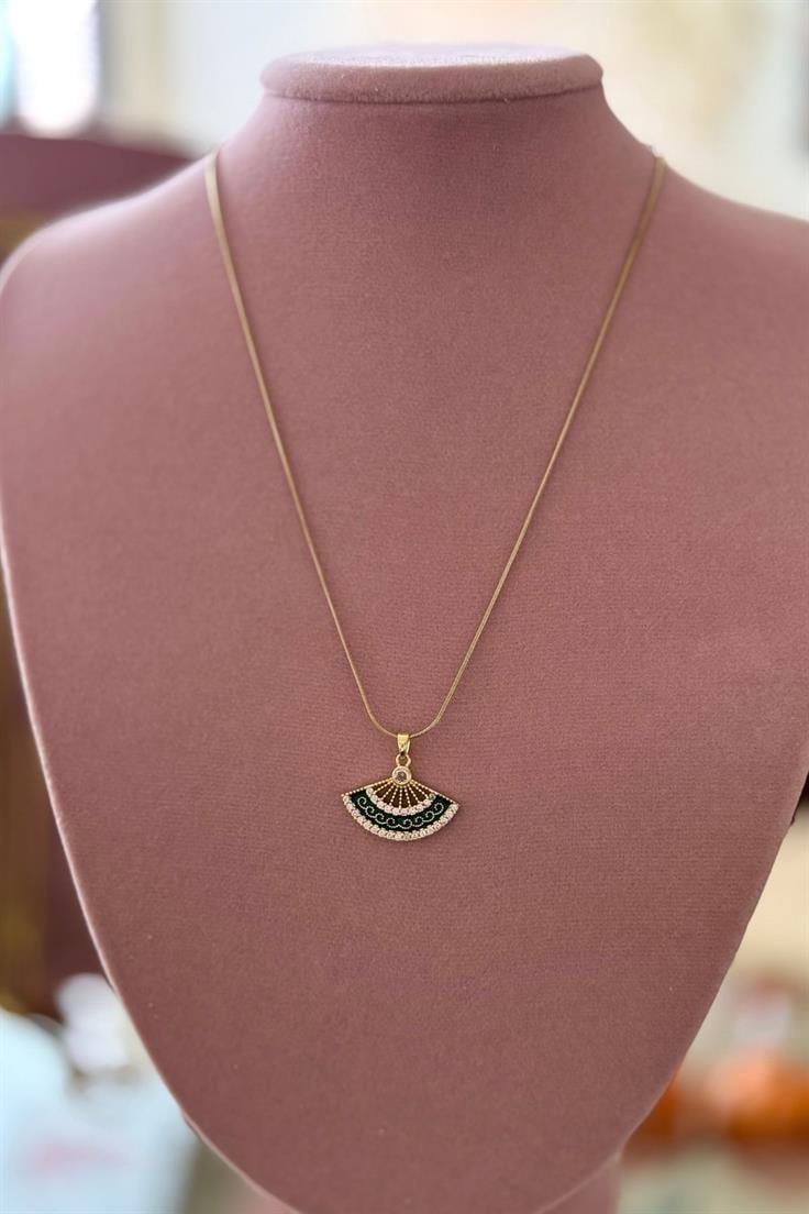 Çelik Yelpaze Kolye