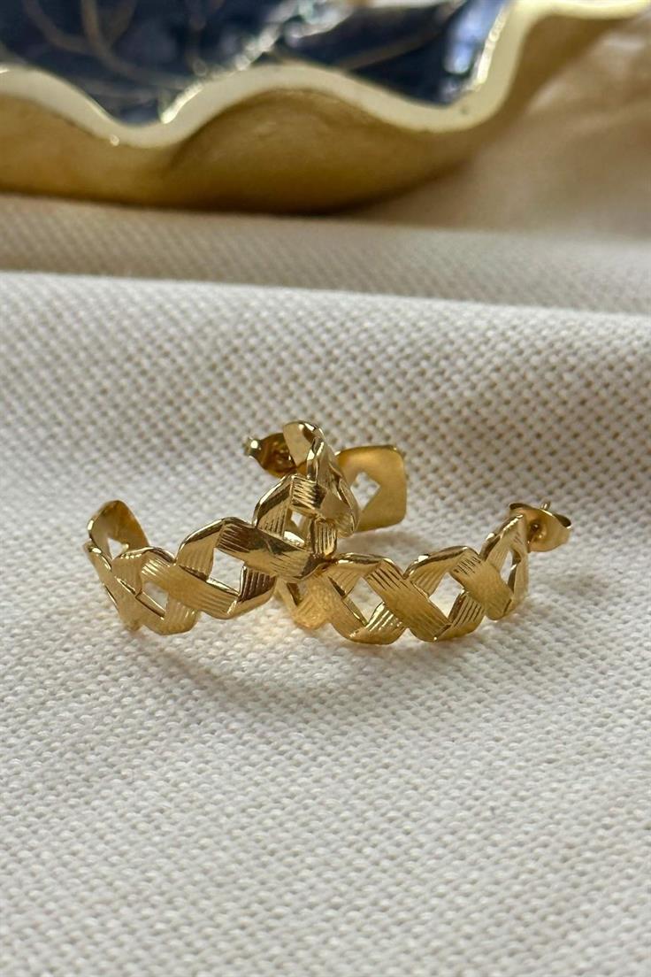 Çelik Zincir Model Halka Küpe