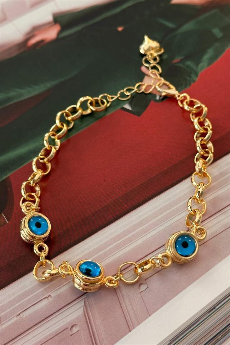 Sarmal Zincir Model Nostalji Nazar ve Kalp Detaylı halhal
