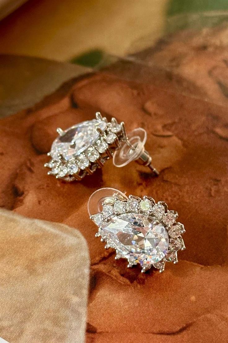 Vip Zirkon Taşlı Damla Küpe