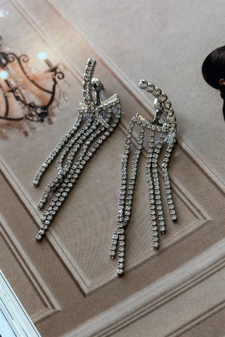Zirkon Taşlı Sallantılı Model Küpe