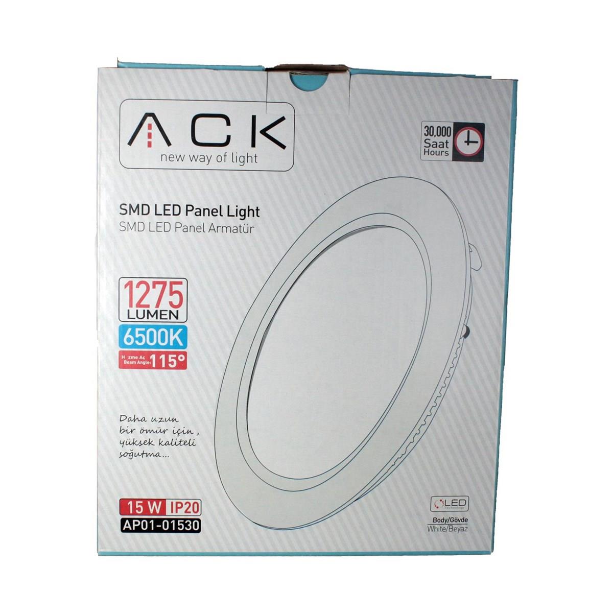 ACK ACK İç Mekan Sıva Altı Panel Led Armatür (220V - 15W)(Beyaz) 900079