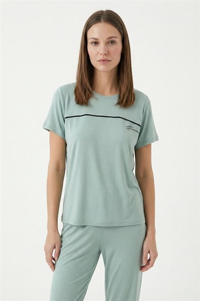 Diana Glamour Viskon Kısakol Kadın Pijama Takımı
