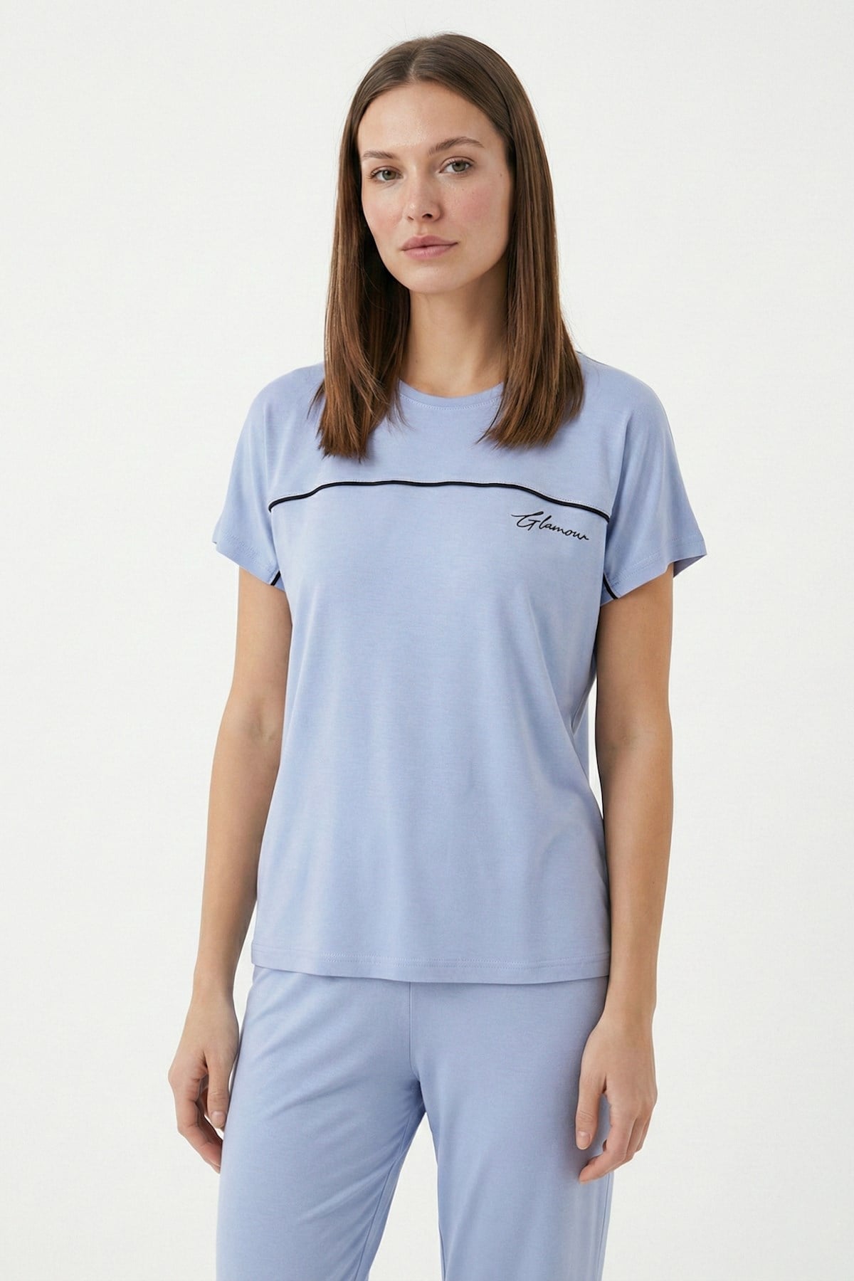 Diana Glamour Viskon Kısakol Kadın Pijama Takımı