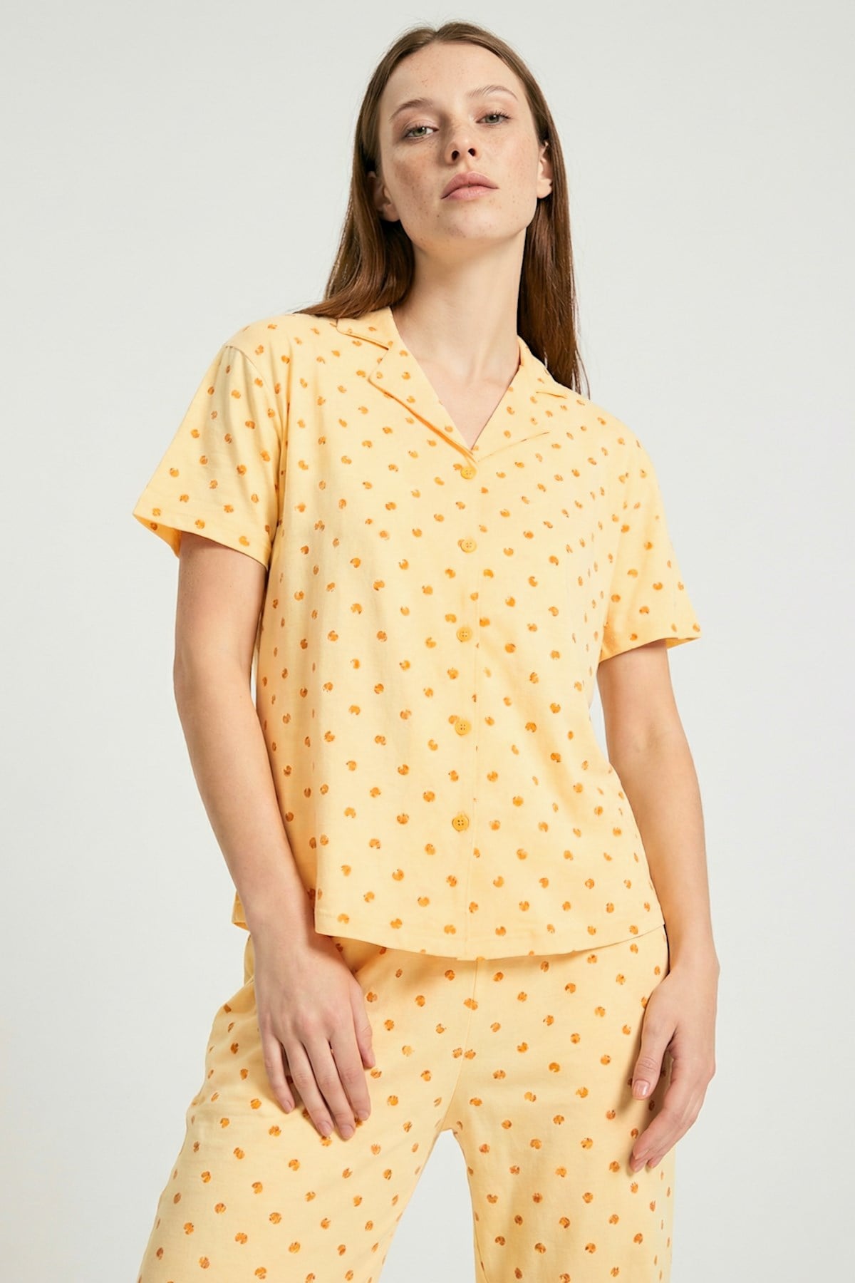 Rosalie Betty Bambu Düğmeli Kısakol Kadın Pijama Takımı