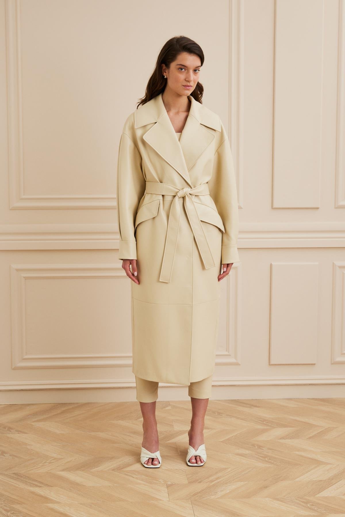 Shaky Women's Leather Coat Cloud Cream