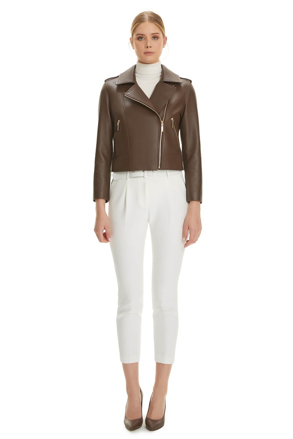 Shaky Women's Leather Jacket  Chocolate