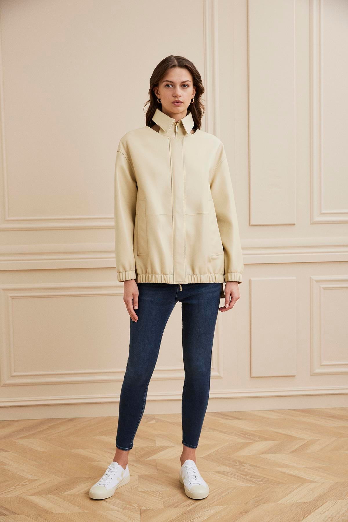 Shaky Women's Leather Jacket Cloud Cream