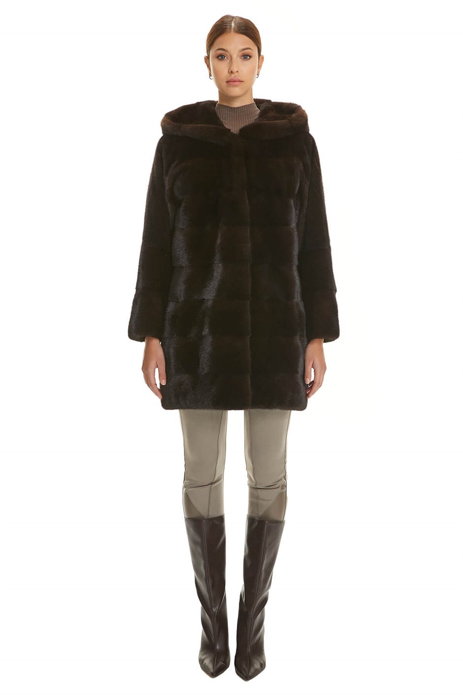 Shaky Women's Mink Fur Short Coat  Natural Black