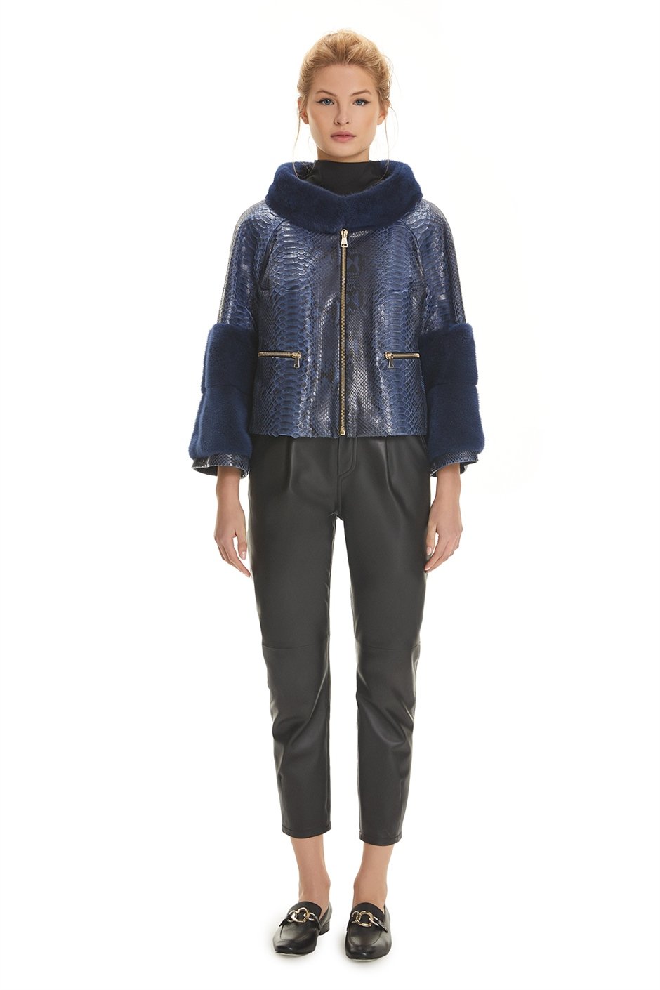 Shaky Women's Python Jacket with Mink trimming