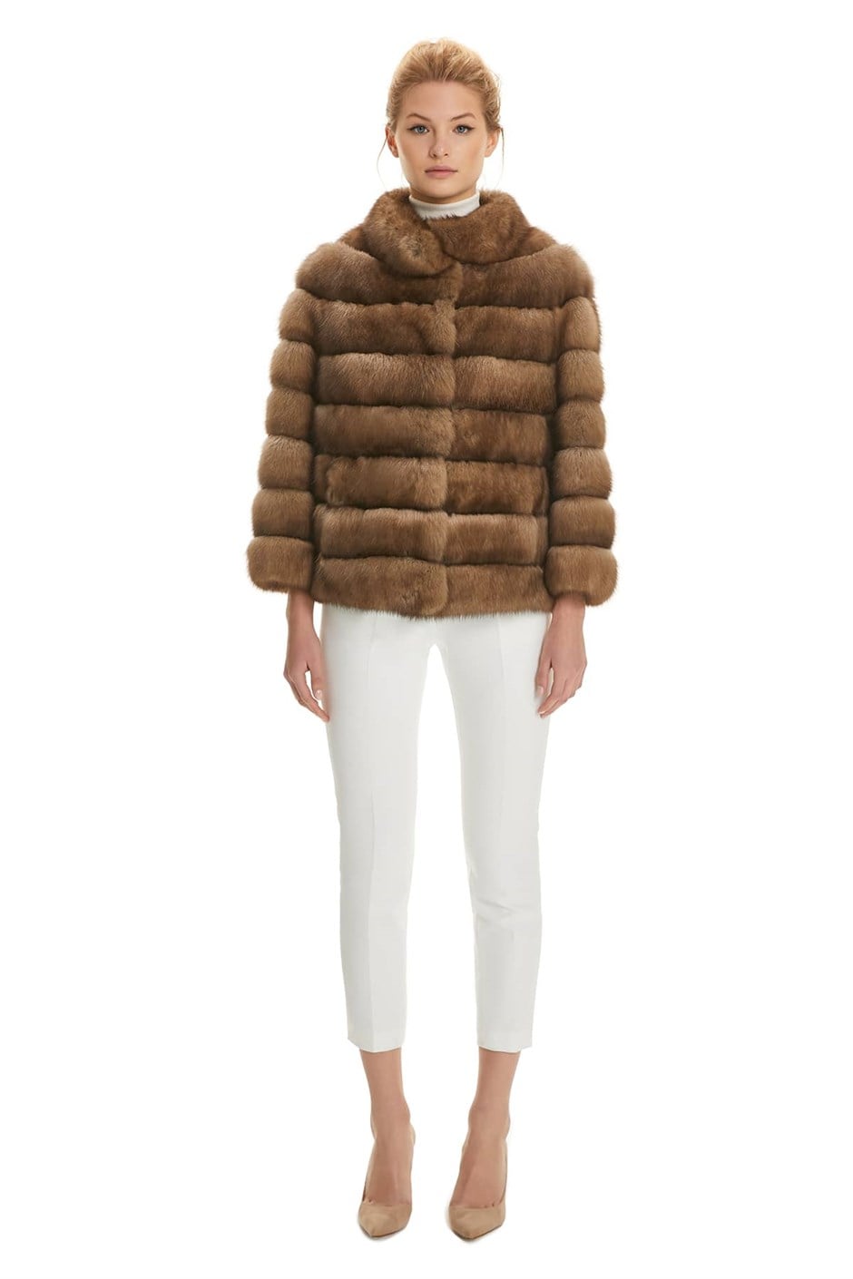 Shaky Women's Sable Fur Jacket  Tortora