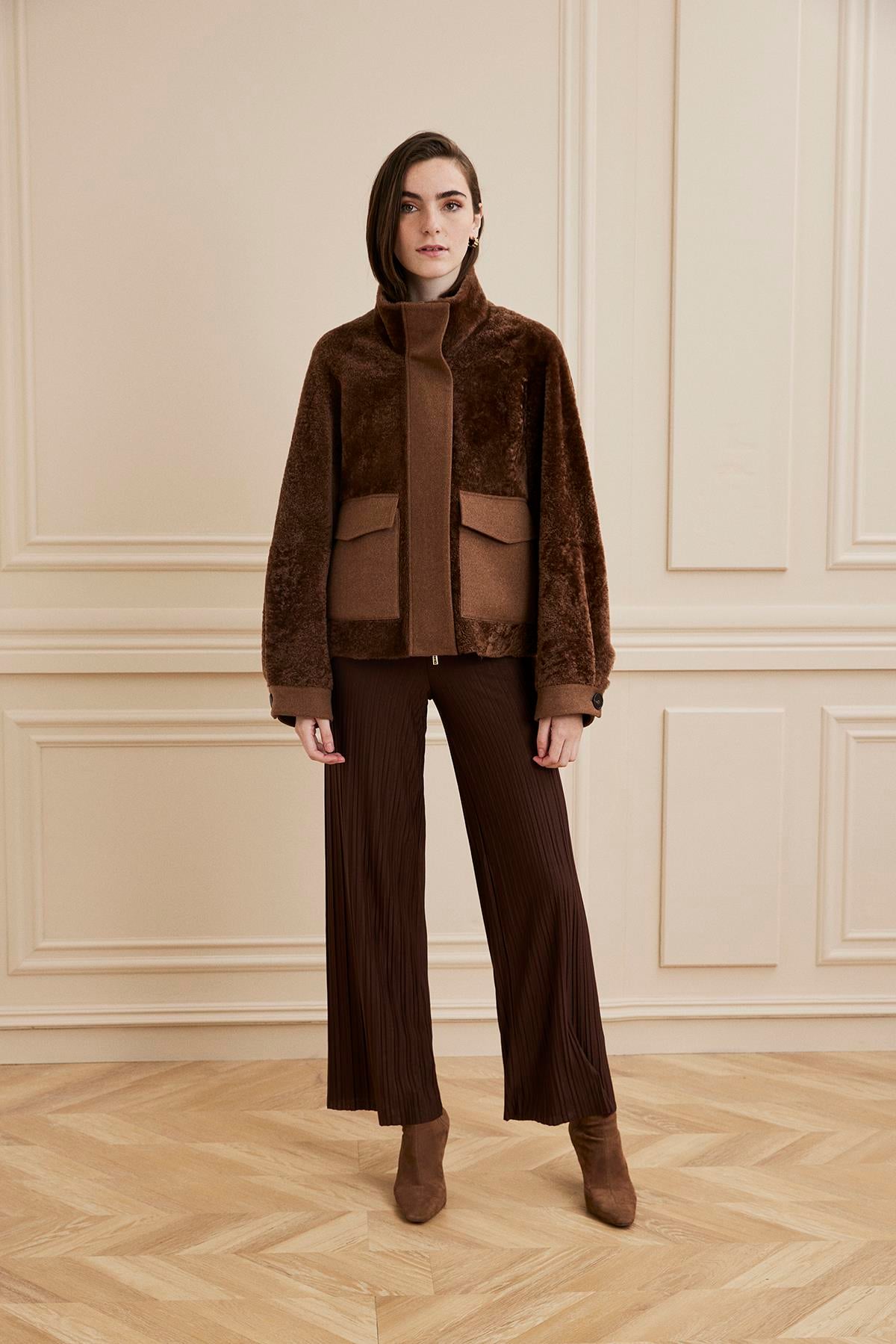 Shaky Women's Shearling Jacket Cognac