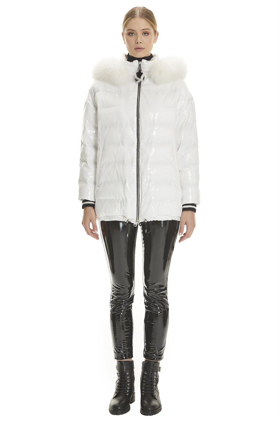 Shaky Women's Textile Jacket with Fox trimming