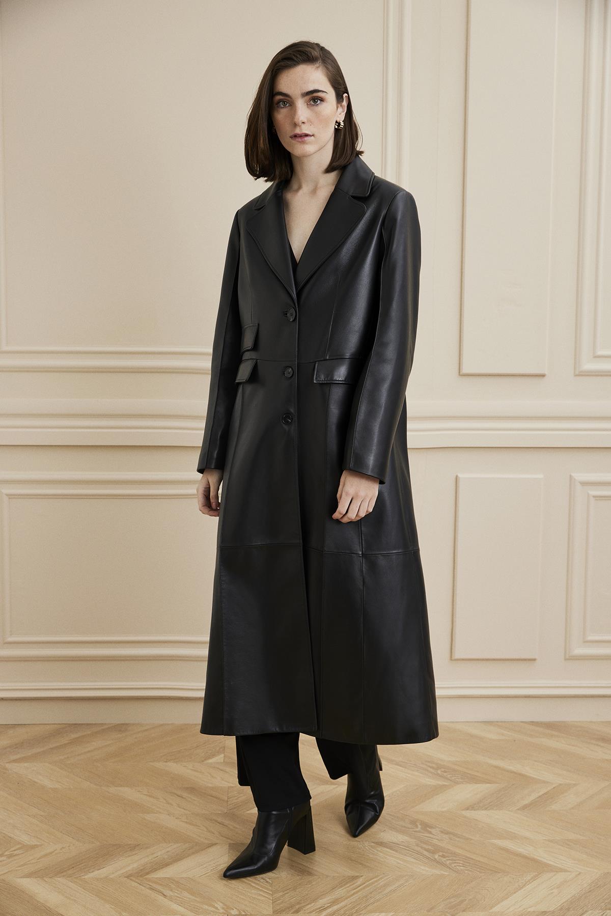 Shaky Women's Leather Coat Black