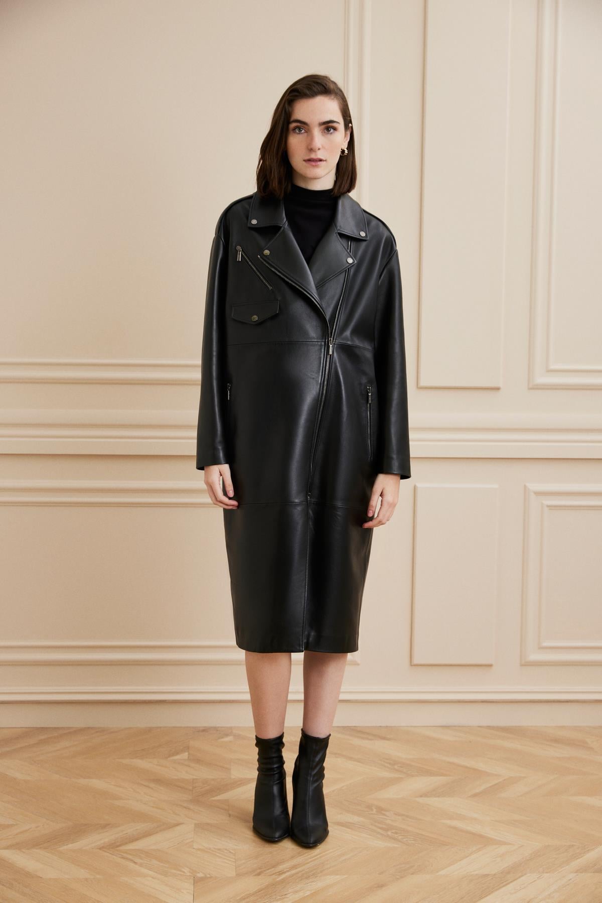 Shaky Women's Leather Coat Black