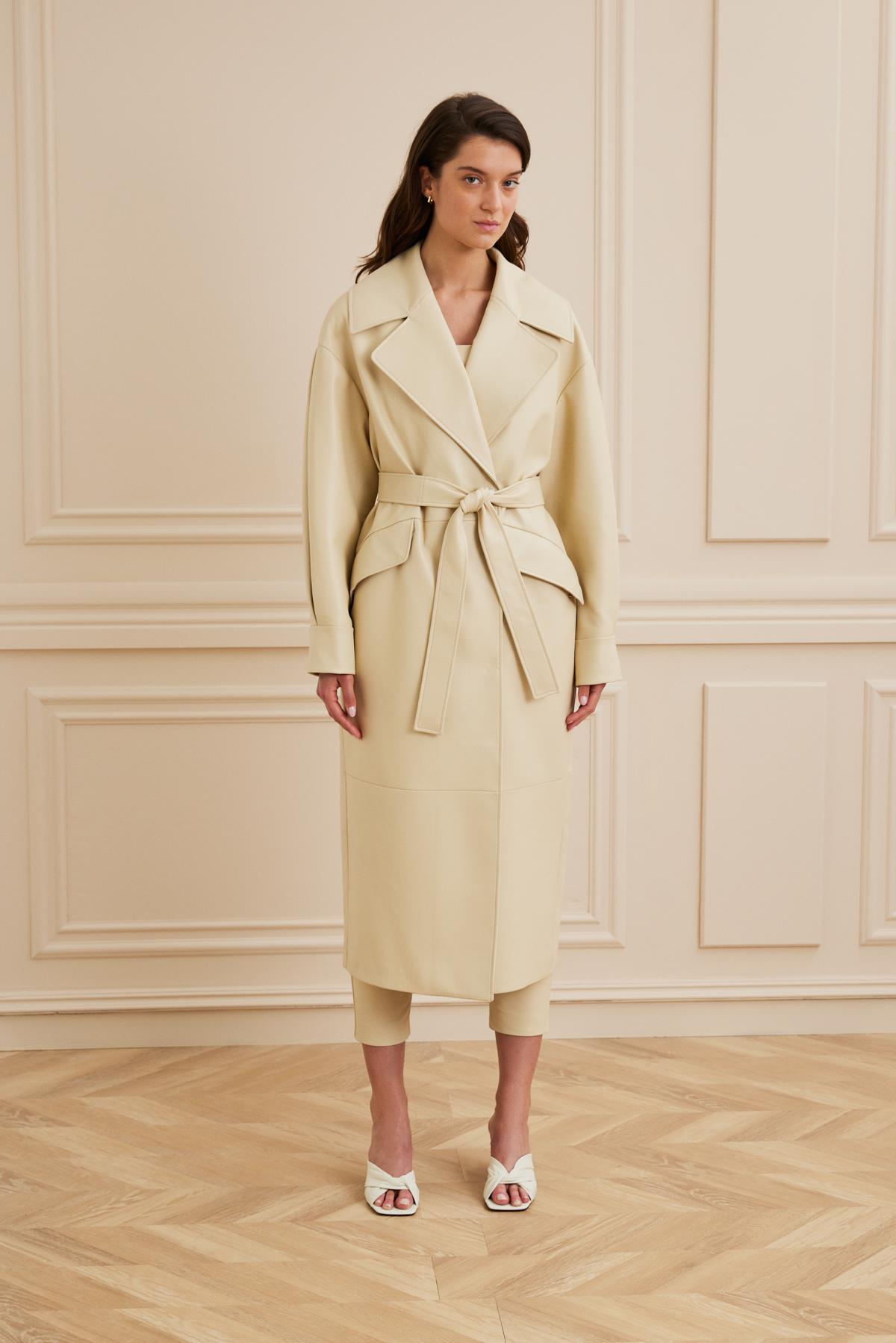 Shaky Women's Leather Coat Cloud Cream