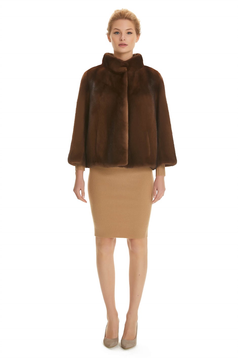 Shaky Women's Mink Fur Jacket  Brown