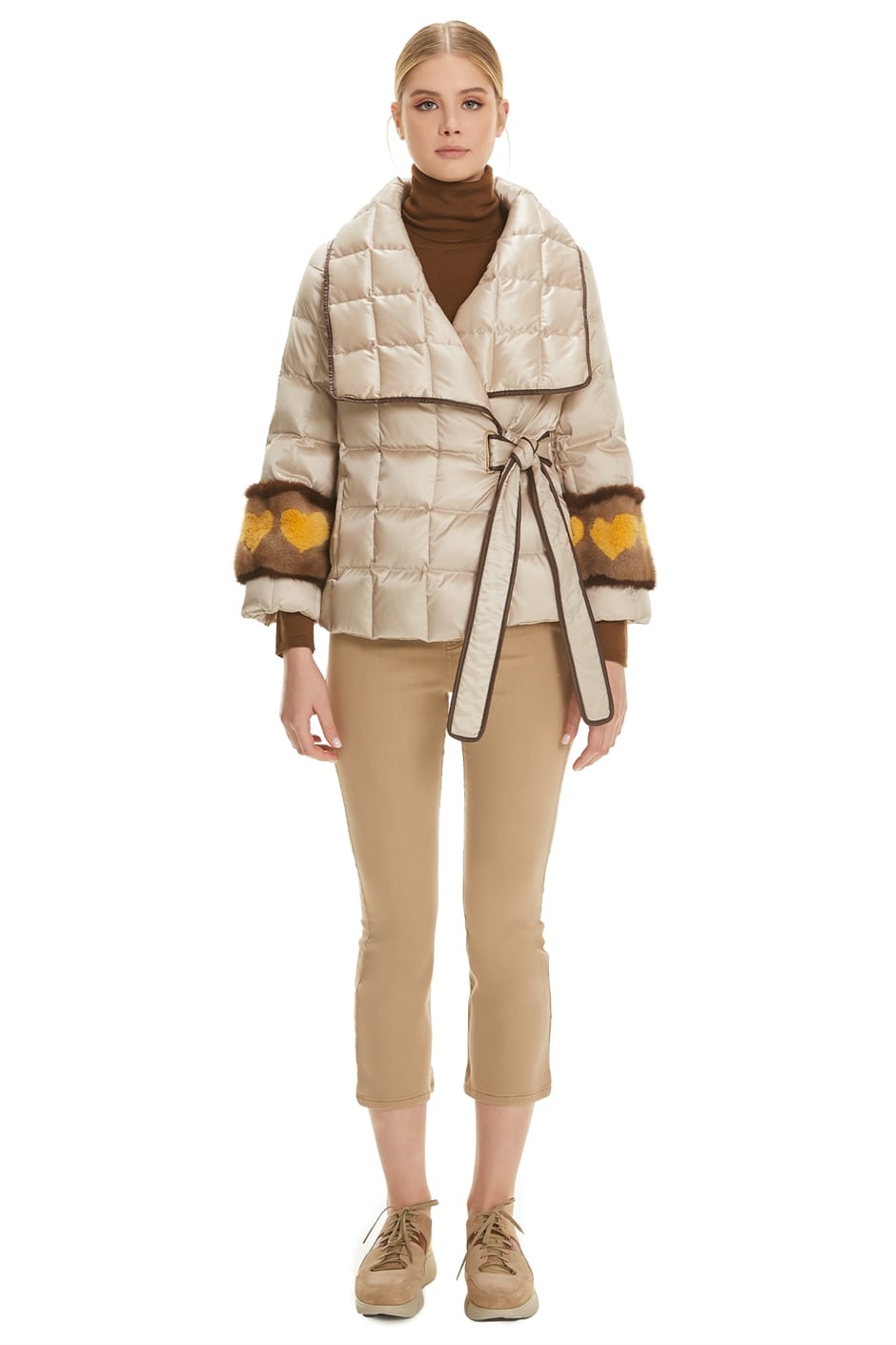 Shaky Women's Nylon Fabric Jacket with Mink trimming