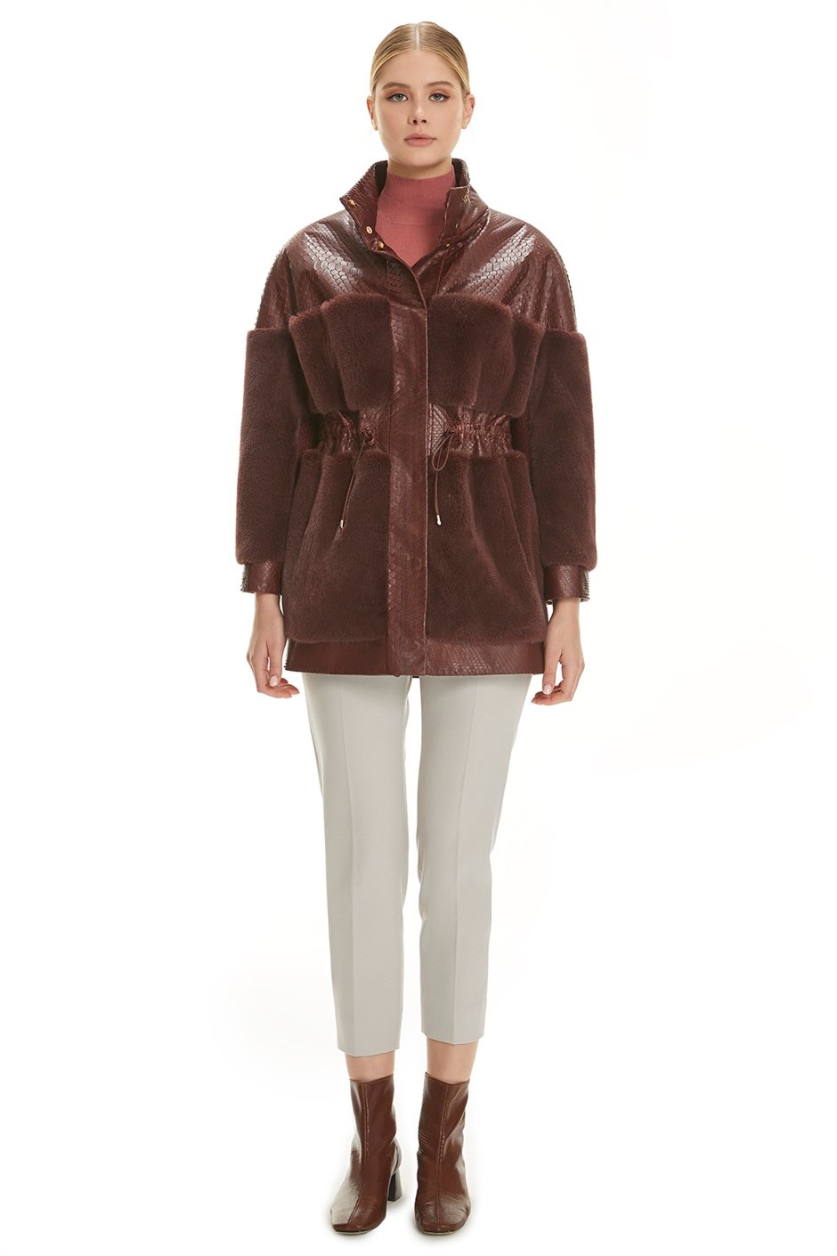 Shaky Women's Python Jacket with Mink trimming