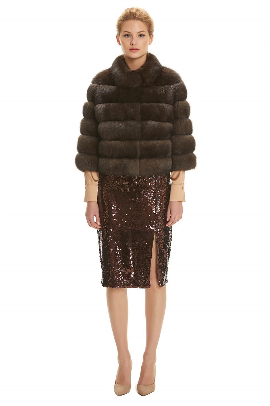 Shaky Women's Sable Fur Jacket Natural