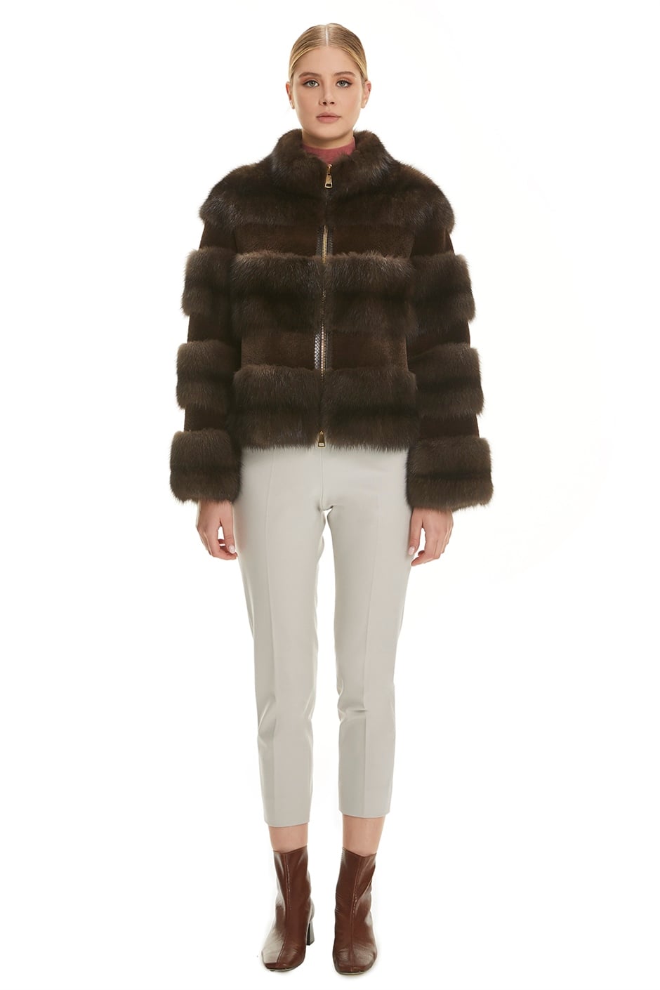 Shaky Women's Sable Fur Jacket with Shared Mink trimming