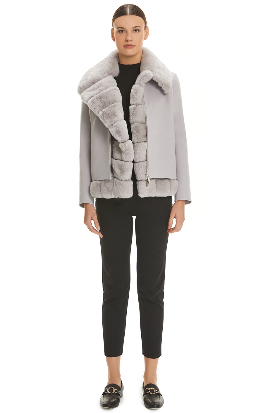 Shaky Women's Textile Jacket with Rex trimming
